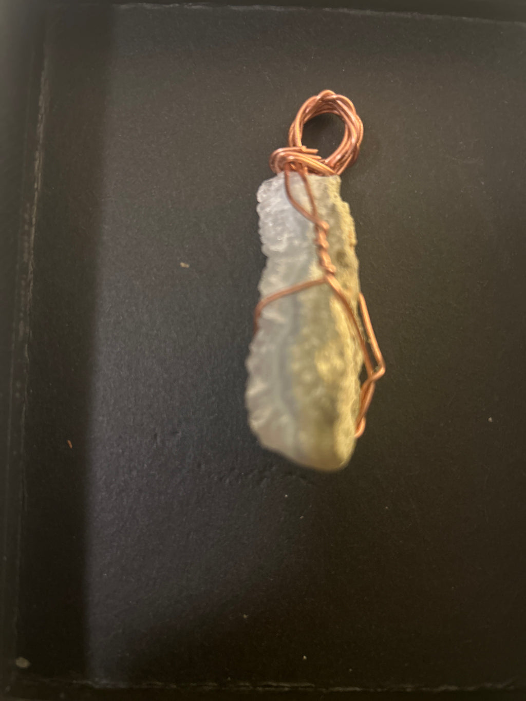 Malawi Blue Lace Druzy Agate Pendant
